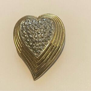 Heart Scarf Clip Signed Michele Lynn Vintage